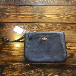 Coach navy wristlet pouch